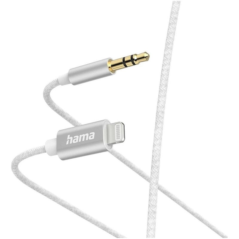 Foto van Hama audiokabel lightning - 3,5mm jack 1m mini jack kabel wit