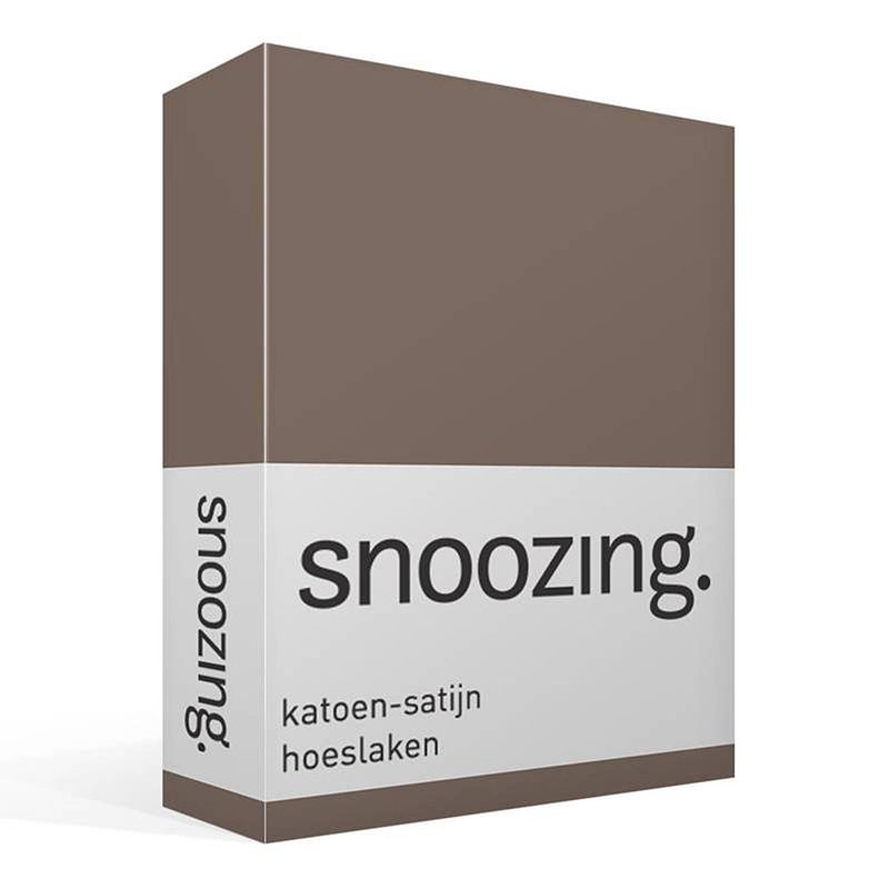 Foto van Snoozing - katoen-satijn - hoeslaken - 200x200 - bruin