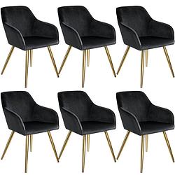 Foto van 6x stoel marilyn fluweellook goud zwart/goud sku: 404016