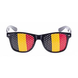 Foto van Zwarte belgie supporters bril voor volwassenen - verkleedbrillen
