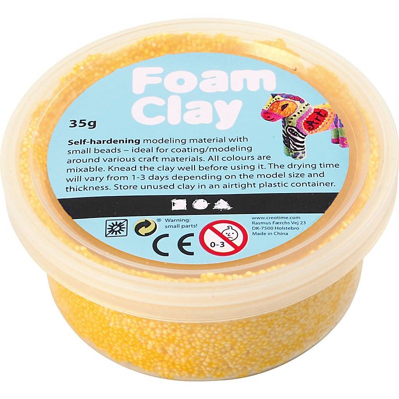 Foto van Foam clay klei geel 35 gram (78924)