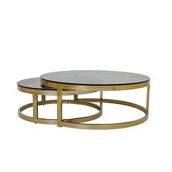 Foto van Light & living - salontafel milagro set van 2 - 100.5x100.5x36.5cm - goud