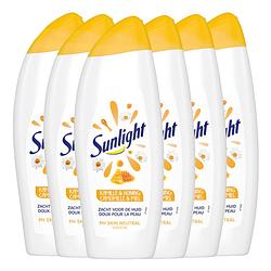 Foto van Sunlight zeep - douchegel - kamille & honing - ph-huidneutraal - voordeelverpakking 6 x 500 ml