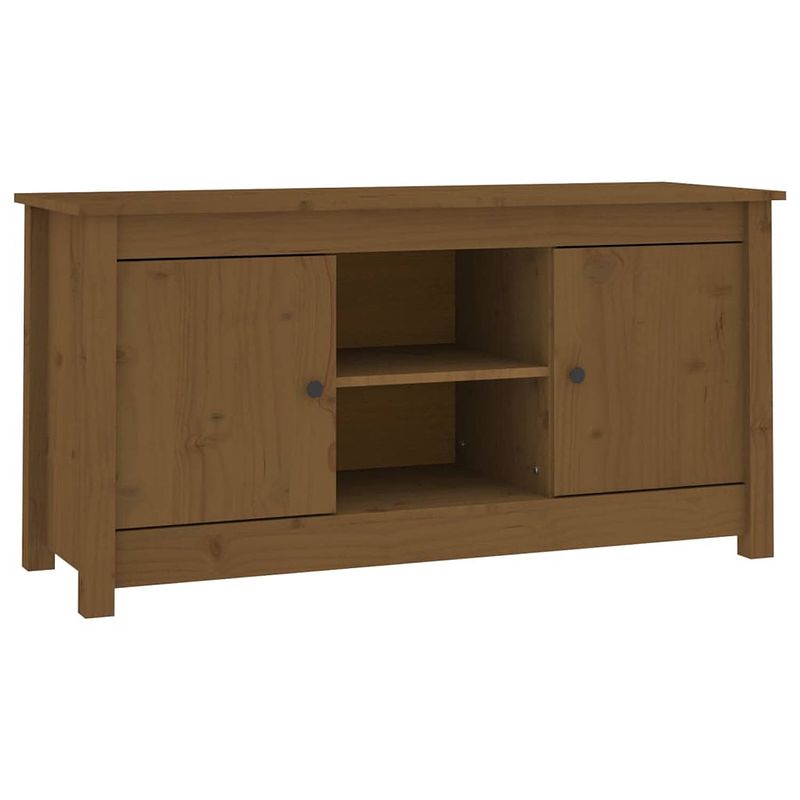 Foto van The living store tv-kast grenenhout - 103 x 36.5 x 52 cm - honingbruin