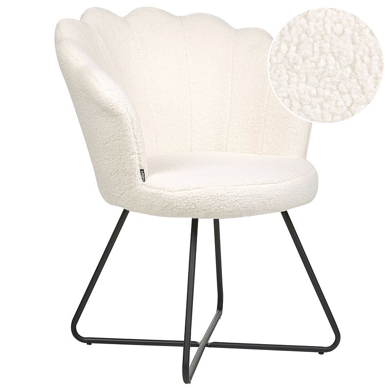 Foto van Beliani lovelock - fauteuil-wit-bouclé