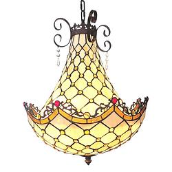 Foto van Clayre & eef multi hanglamp tiffany ø 41*65/128 cm e27/max 3*60w 5ll-6032