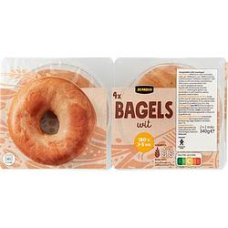 Foto van Jumbo bagels wit 2 x 2 stuks