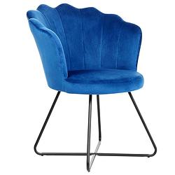 Foto van Beliani lovelock - fauteuil-blauw-fluweel