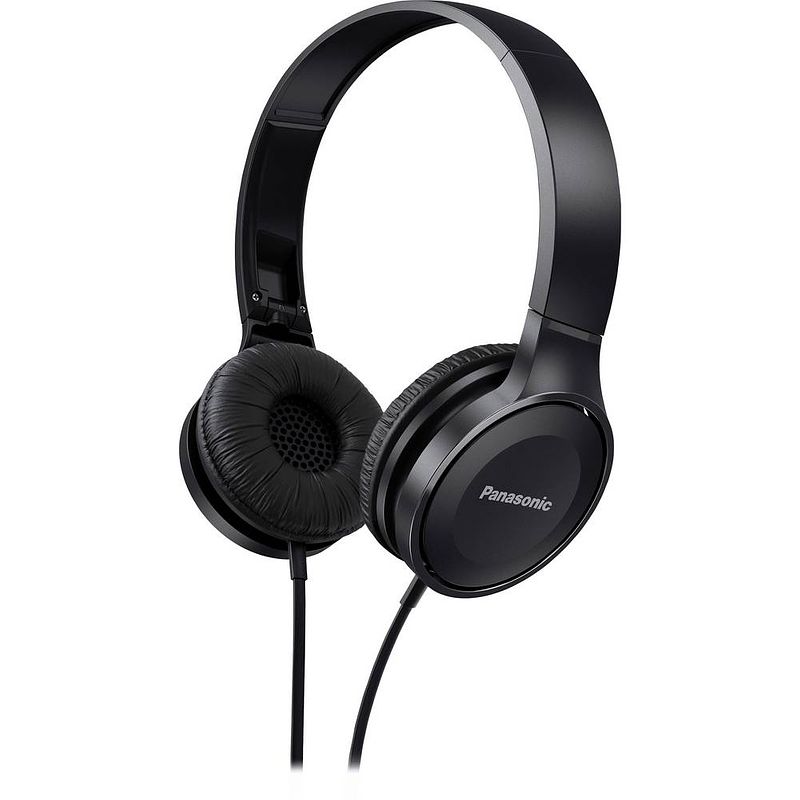 Foto van Panasonic rp-hf100me on ear koptelefoon kabel zwart vouwbaar, headset