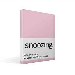 Foto van Snoozing - kussenslopen - set van 2 - katoen satijn - 60x70 - roze