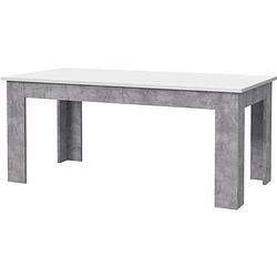 Foto van Pilvi eettafel - 8 personen - wit en licht beton - l 180 x b 90 x h 75 cm