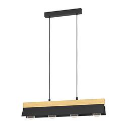 Foto van Eglo tarrafo hanglamp - e27 - 88 cm - zwart/bruin