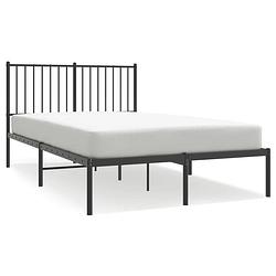 Foto van The living store bedframe staal - zwart - 207 x 125 x 90.5 cm - robuust ontwerp