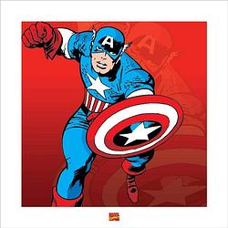 Foto van Pyramid captain america marvel comics kunstdruk 40x40cm