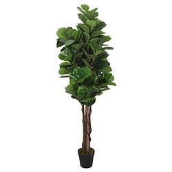 Foto van Vidaxl kunstplant vijgenboom 134 bladeren 120 cm groen