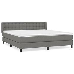 Foto van The living store boxspringbed - comfort plus - bed - 160 x 200 x 78/88 cm - donkergrijs - duurzaam materiaal