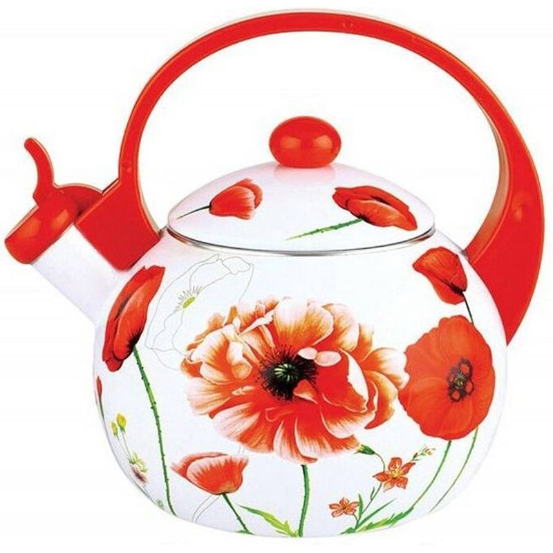 Foto van Top choice - fluitketel - emaille rood - 2 liter