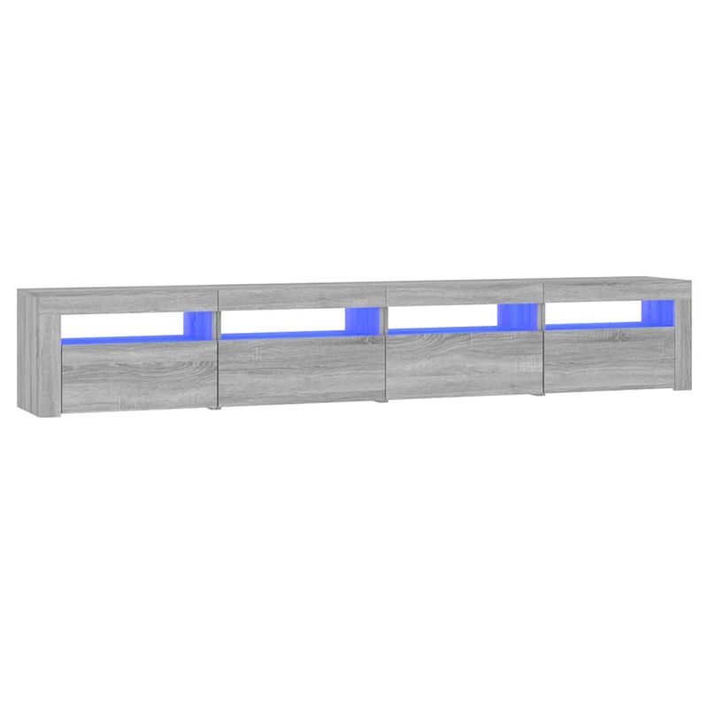 Foto van Vidaxl tv-meubel met led-verlichting 240x35x40 cm grijs sonoma eiken