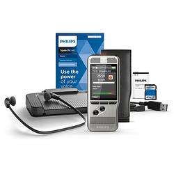 Foto van Philips dpm6700/03 handheld voice recorder set met voetschakelaar en headset