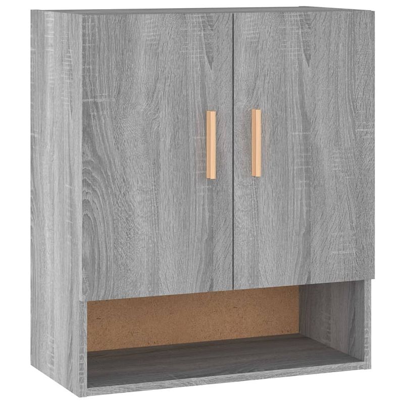 Foto van The living store wandkast scandinavische stijl - hout - 60x31x70 cm - grijs sonoma eiken