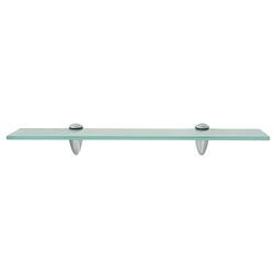 Foto van The living store zwevende plank - glas - 50 x 20 cm - transparant - 10 kg draagvermogen