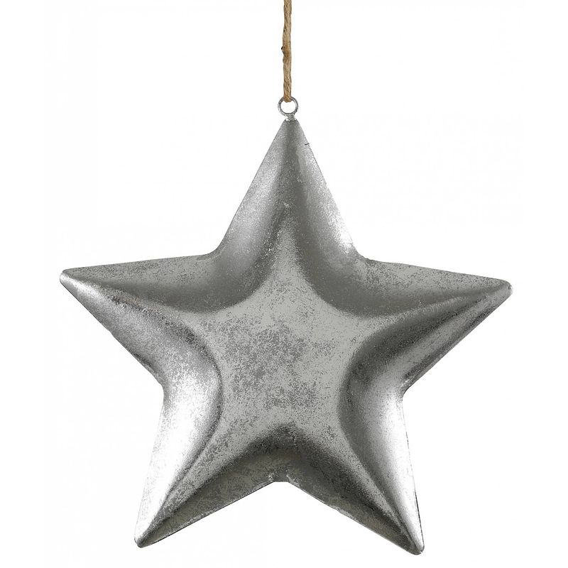 Foto van House of seasons kerstboomhanger ster 27 cm zilver