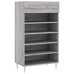 Foto van The living store schoenenkast grijze sonoma eiken - 60 x 35 x 105 cm - duurzaam bewerkt hout en ijzer