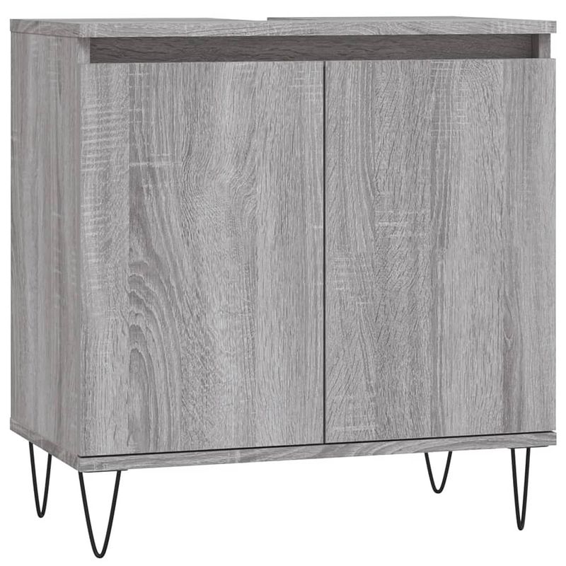 Foto van The living store badkaast - naam - kast - 58 x 33 x 60 cm - kleur- grijs sonoma eiken