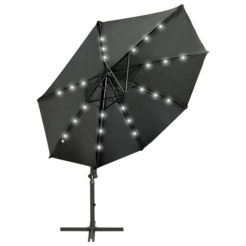 Foto van The living store tuinparasol - uv-beschermend polyester - 300 x 238 cm - antraciet