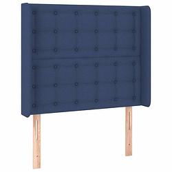 Foto van Vidaxl hoofdbord met randen 103x16x118/128 cm stof blauw