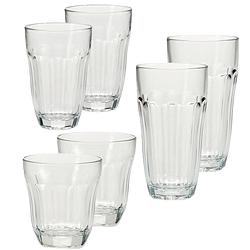 Foto van Set van 36x stuks waterglazen/drinkglazen transparant 230/300/365 ml - drinkglazen