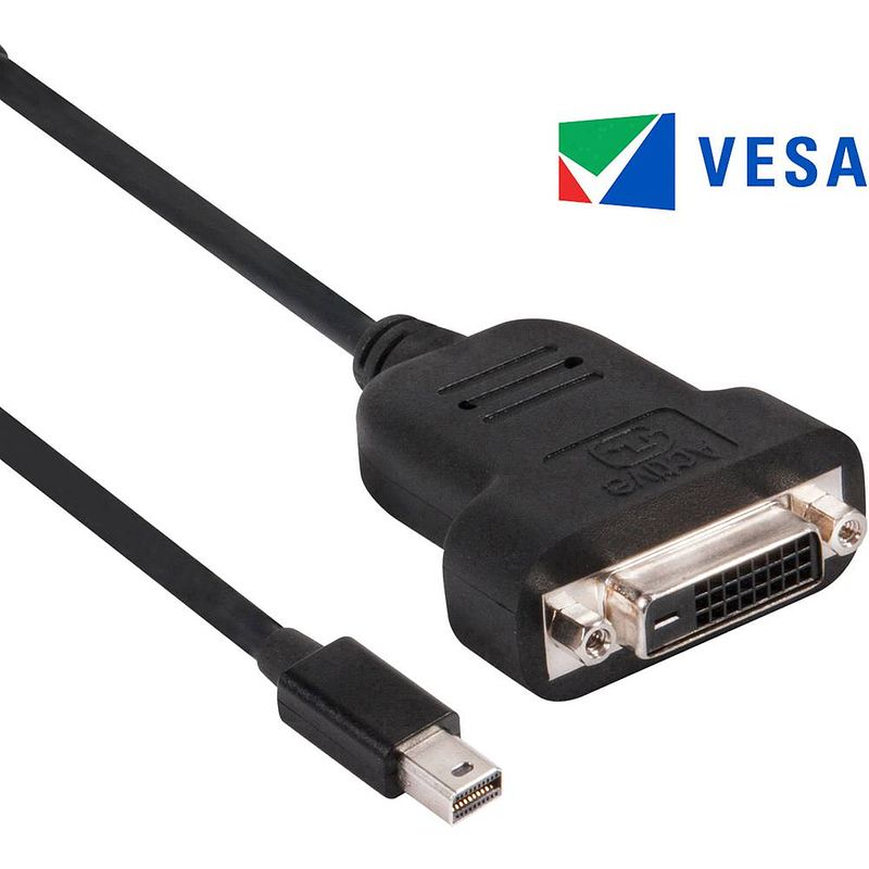 Foto van Club3d mini-displayport / dvi adapterkabel mini displayport stekker, dvi-d 24+1-polige stekker 0.10 m zwart cac-1152 halogeenvrij, vlambestendig