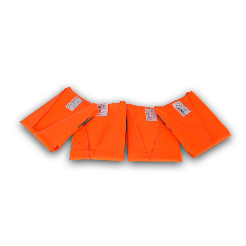 Foto van Set van 4 veiligheidsvest oranje polyester hesje voor klussen veiligheid bhv reflectievest veiligheids