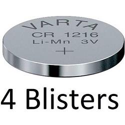Foto van 4 stuks (4 blisters a 1 st) varta cr1216 wegwerpbatterij lithium