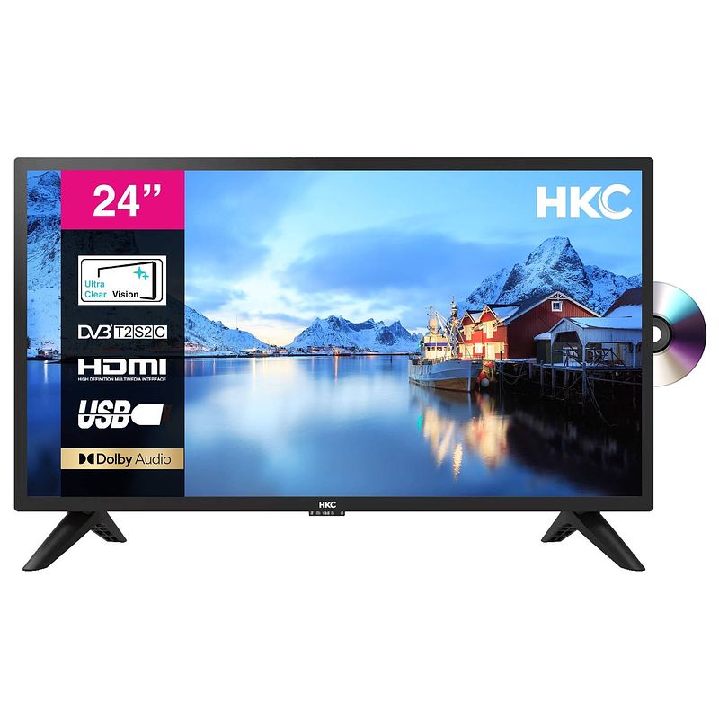 Foto van Hkc 24f1d-dvd-h1eu led hd tv 24 inch (triple tuner, ci+, hdmi, usb)