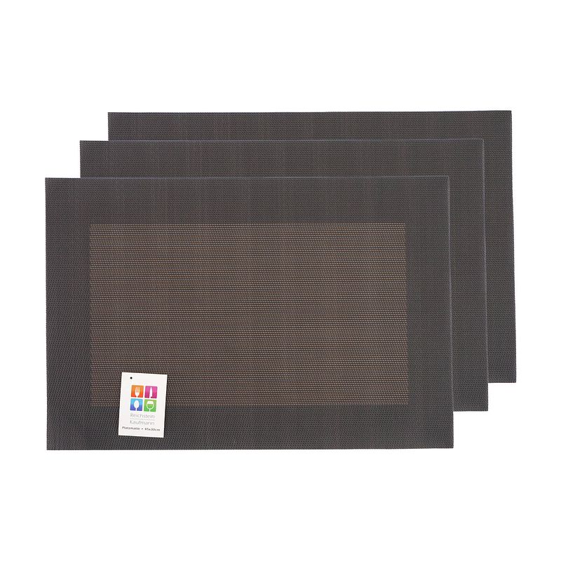 Foto van Placemats hampton - 6x - bruin - pvc - 30 x 45 cm - placemats