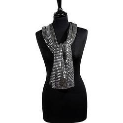 Foto van Zilveren glitter pailletten disco sjaal - verkleedsjaals