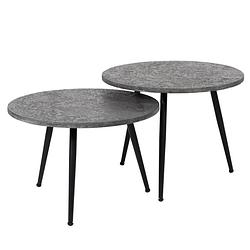 Foto van Anli style salontafel ø55 set/2 metallic ronde buis