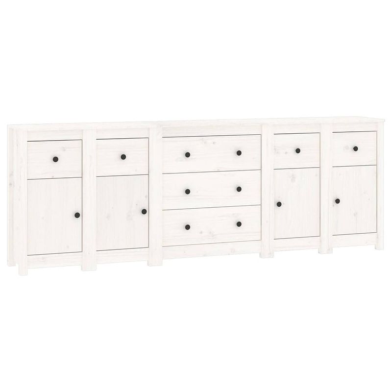 Foto van Vidaxl dressoir 230x35x80 cm massief grenenhout wit