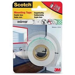 Foto van Scotch montagetape mirror, ft 19 mm x 1,5 m, blisterverpakking