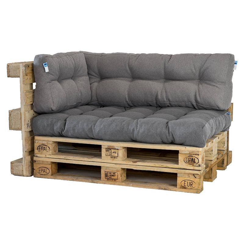 Foto van 2l home & garden palletkussenset metro grijs - 3 delige set