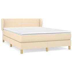 Foto van The living store boxspringbed - comfort - bed - 203 x 147 x 78/88 cm - crème