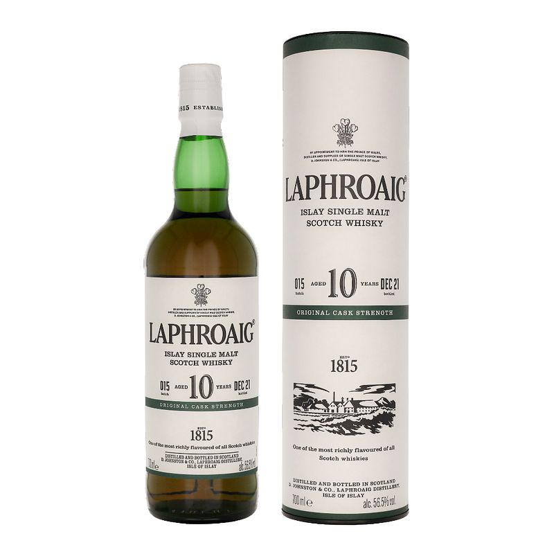 Foto van Laphroaig 10 years cask strength batch 15 70cl whisky + giftbox