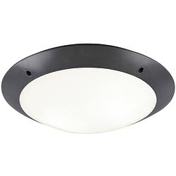 Foto van Led plafondlamp - badkamerlamp - trion camiro - opbouw rond - waterdicht ip54 - e27 fitting - 2-lichts - mat zwart -