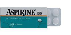 Foto van Aspirine tabletten 100 mg, helpt bij pijn, 20 stuks bij jumbo