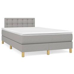 Foto van The living store boxspringbed - - bed - 203 x 120 x 78/88 cm - lichtgrijs