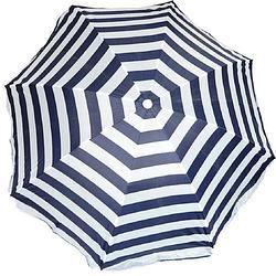 Foto van Parasol - blauw/wit - gestreepta - d120 cm - uv-bescherming - incl. draagtas - parasols