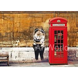 Foto van Edition street - red telephone box kunstdruk 70x50cm
