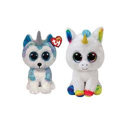 Foto van Ty - knuffel - beanie buddy - helena husky & pixy unicorn