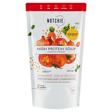 Foto van Notchie high protein soup linzen & tomaat 570ml bij jumbo